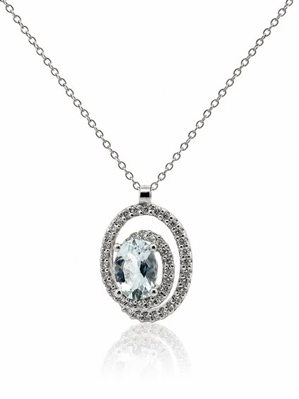 Collana Comete Donna in Oro Acquamarina 0.70 Ct GLQ 219 - GLQ 219